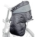 Велосумка на багажник к расстегнутыми карманами, увеличивающими объем: превью