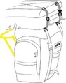 Схема крепления велорюкзака ТРЕК 20 к багажнику. Боковая секция, вид сзади.: превью
