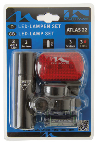 Велофара + фонарь для велосипеда задний Atlas M-Wave 5-221064 / 60310